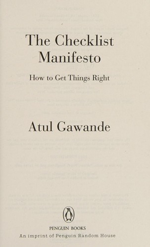 Cover of The checklist manifesto