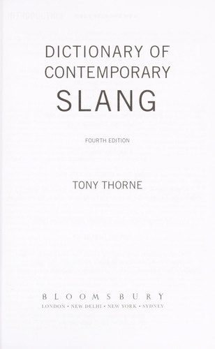 Cover of Dictionary of contemporary slang