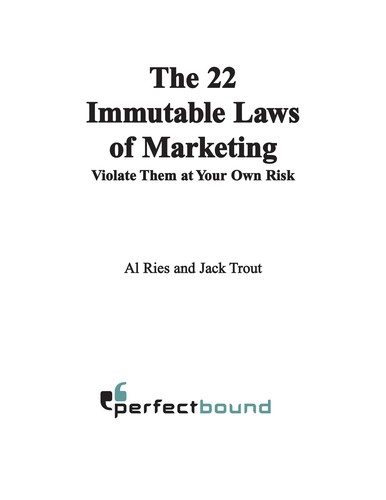 Cover of The 22 immutable laws of marketing